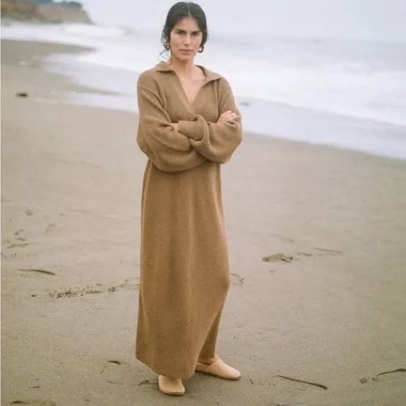 Ozma Amari Brown Sweater Maxi Dress - Picture 1 of 7